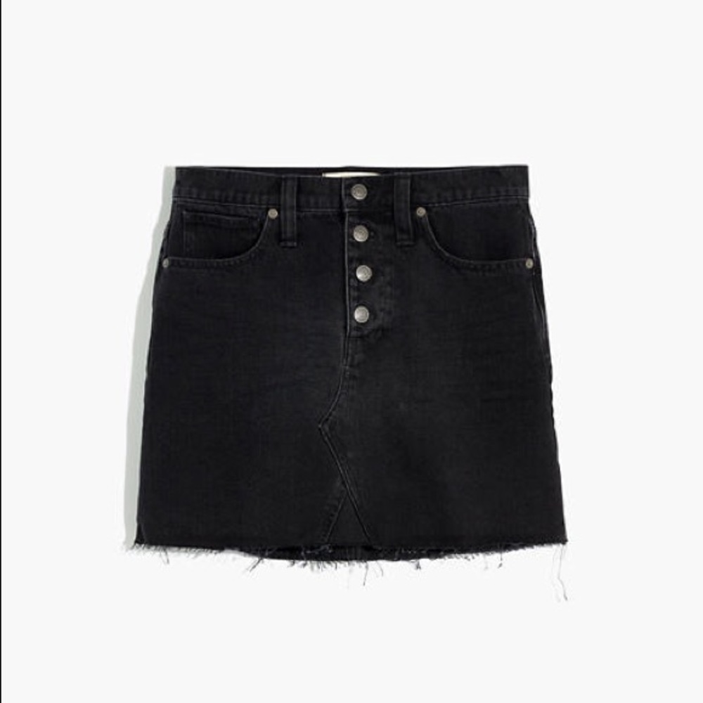 27in Madewell Rigid Denim Black Miniskirt NWOT